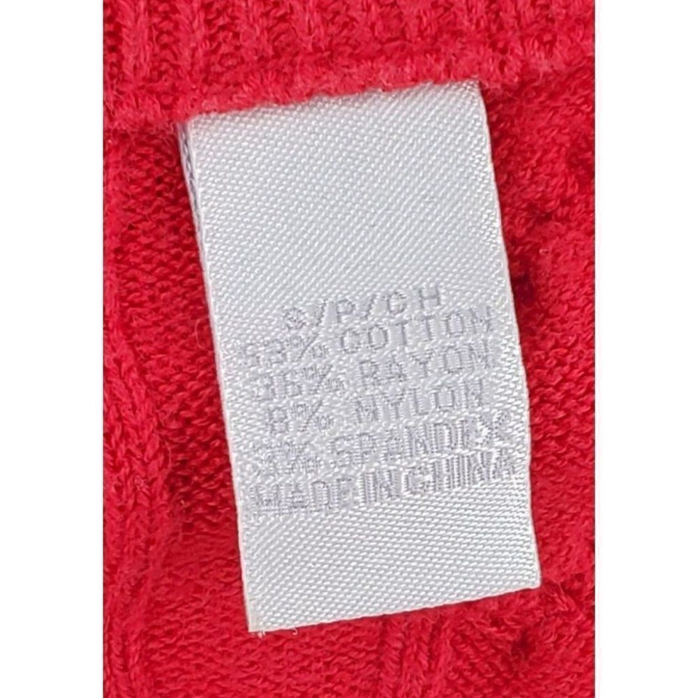 Izod C Flex Women's Sweater Cable Knit V Neck Red Size Small - Picture 4 of 9